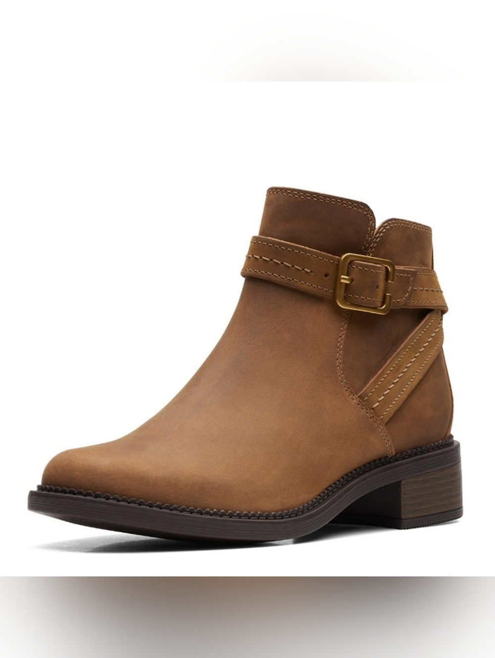 EUC Clarks Collection 8 Medium Brown Women's Maye Strap Bootie - Picture 2 of 10